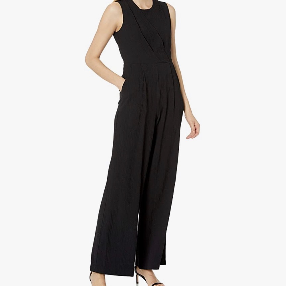 Calvin Klein Women's Sleeveless Jumpsuit with Pleated Bodice